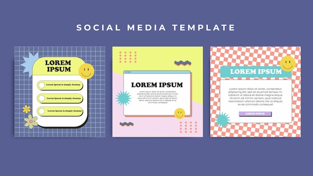 Social media retro design template