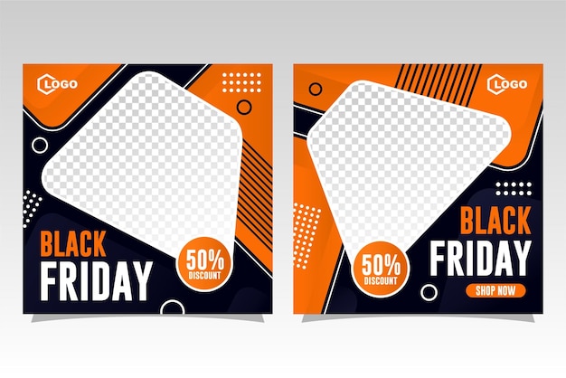 social media sale banner black friday premium design collection