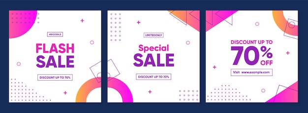 Social Media Sale Promotion Post with abstract geometric shape design