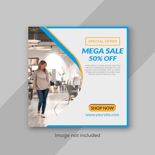 Social media for a sale that says mega sale 50 off