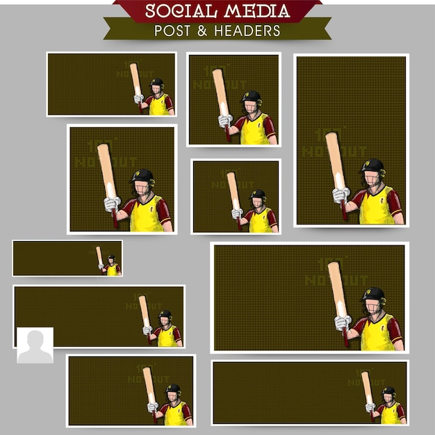 Set di social media per il cricket