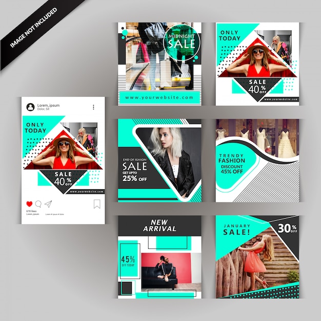 Vector social media shopping pack for instagram