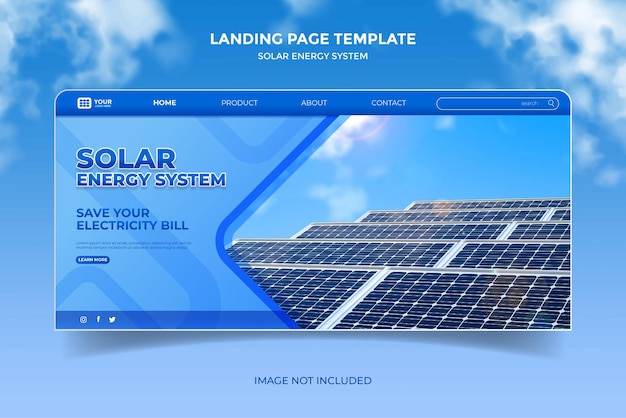 Social media sjabloon zonnepaneel energiesysteem