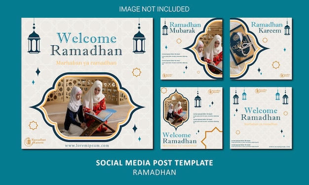 Social media-sjabloonontwerp met Ramadan-thema met zachte kleuren