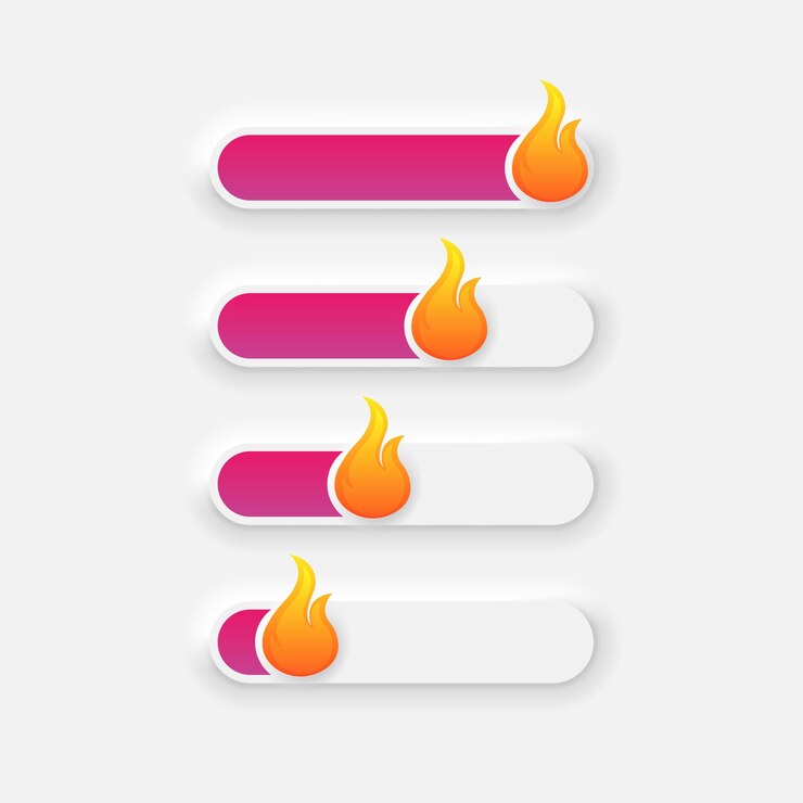 Social media slider of fire in neumorphic style vector icons. Feedback symbols. Vector EPS 10