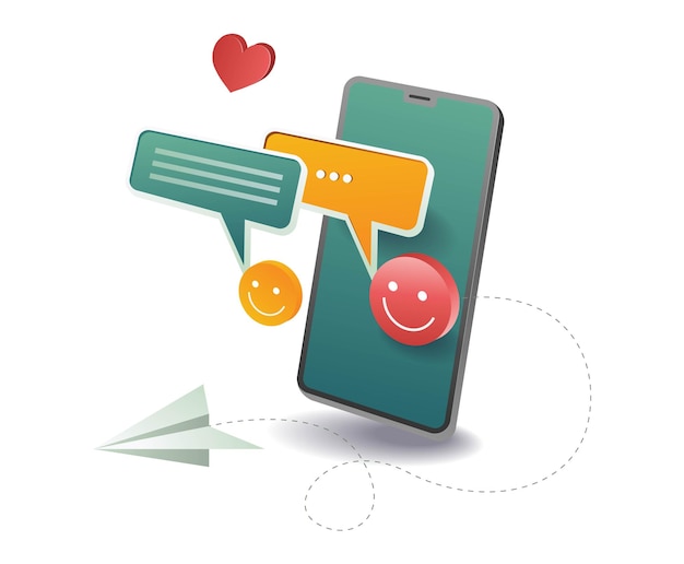 Social media smartphone application concept illustration
