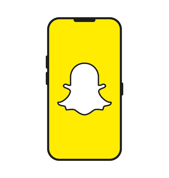 Vector social media snapchat icon on the phone.vector