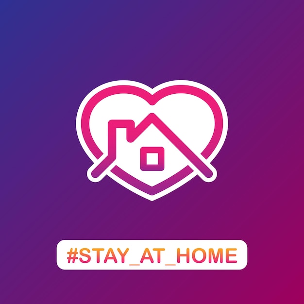 Vector social media stay at home background