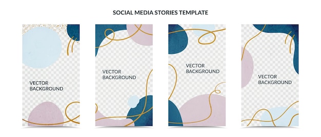 Social media stories and post creative cover set illustration