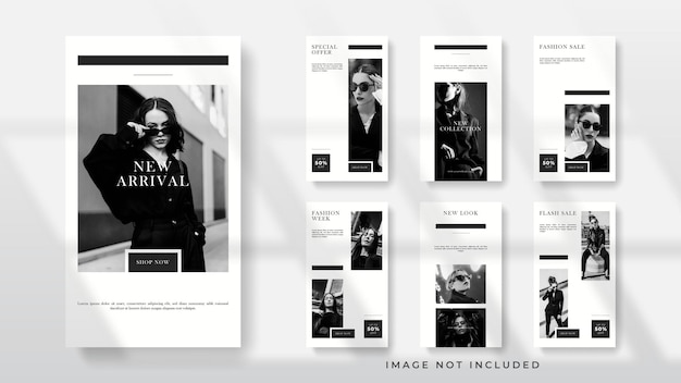 Vector social media stories template