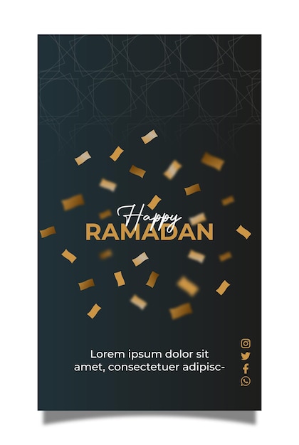 Social media story design happy ramadan