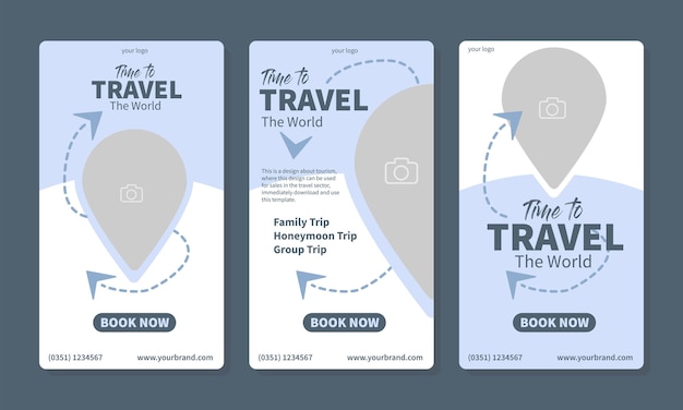 social media story or reels template for travel holiday tourism marketing and sale promotion