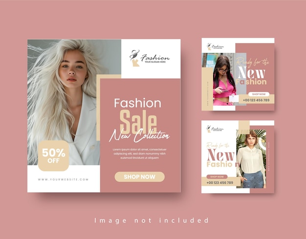 Social media template banner blog fashion sale promotion Instagram post banner design