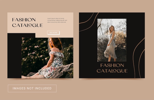 Social media template banner fashion sale promotion fully editable Instagram square post flyer