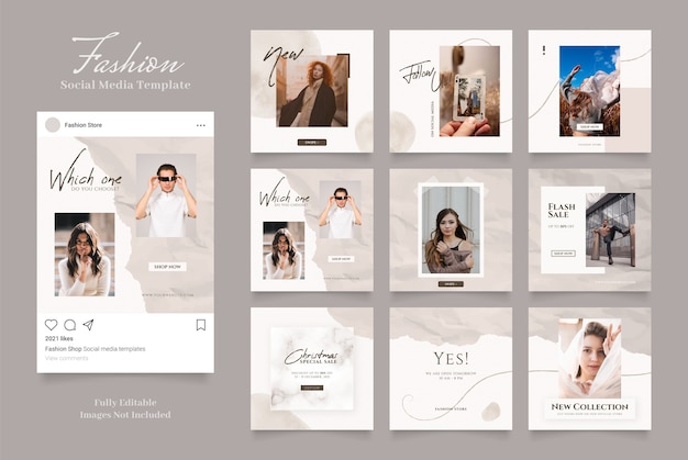 Social media template banner fashion sale promotion.