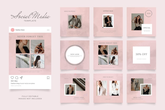 Social media template banner fashion sale promotion.