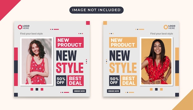 Social media template banner fashion sale promotion