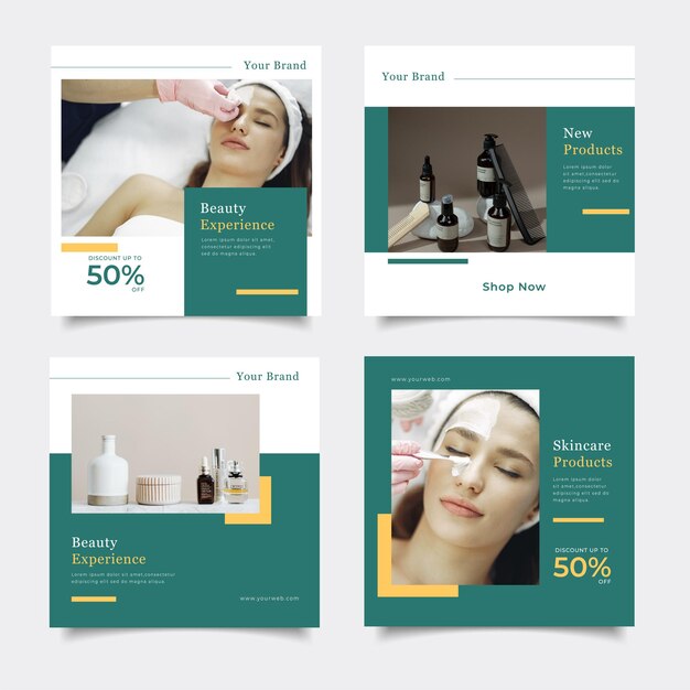 Social media template beauty skincare promotion