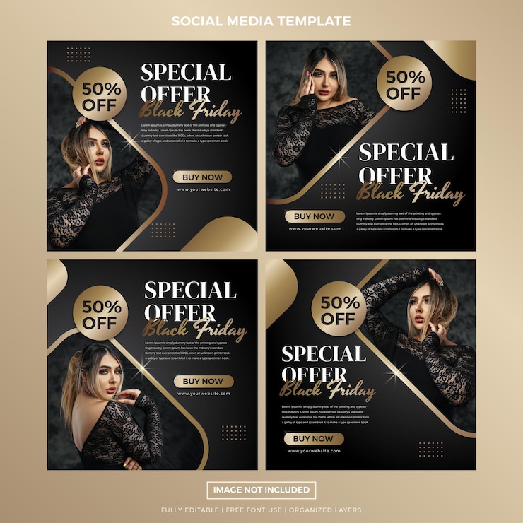 Vector social media template for black friday