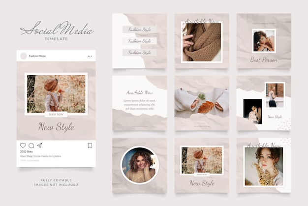 Vector social media template blog fashion sale promotion.