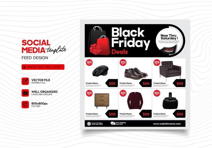 social media template design for black friday sale advertisement