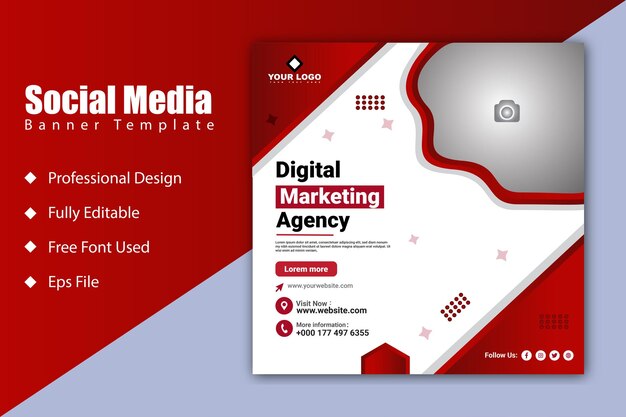 Social media template design vector editable eps file