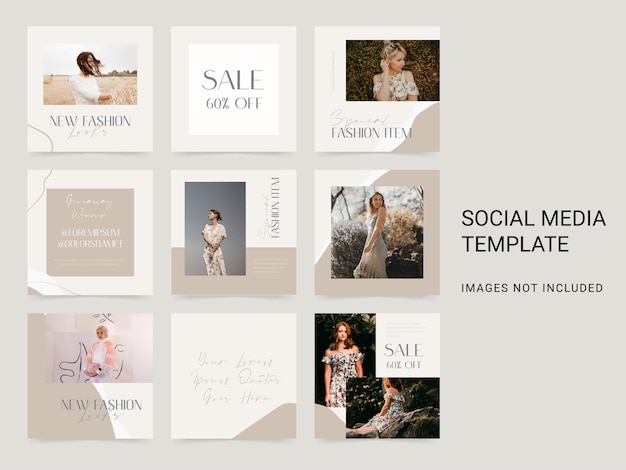 Social media template fashion instagram post Flyer banner ad promotion