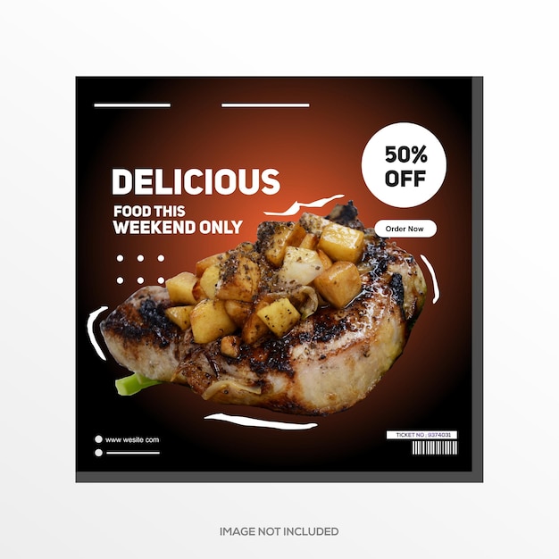 Social media template food menu design