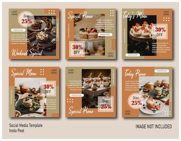 Vector social media template food restaurant