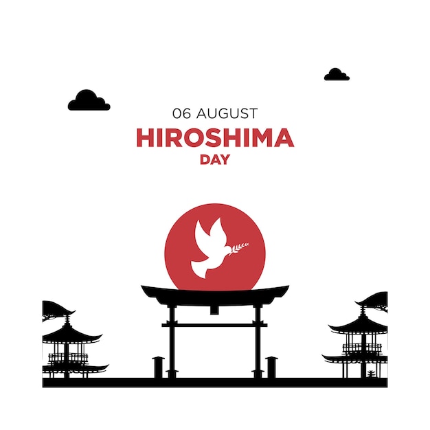 Vector social media template hiroshima day vector