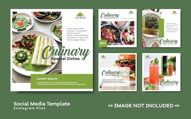 Vector social media template instagram post voor culinair