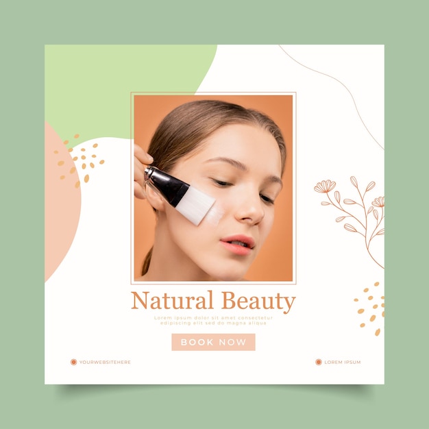 Vector social media template natural beauty promotion