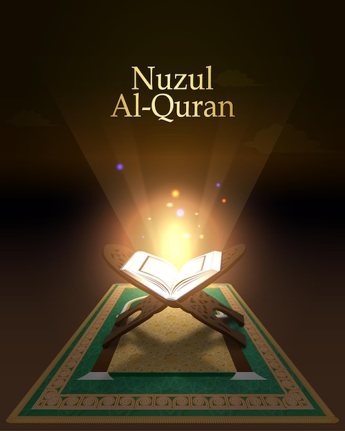 Vector social media template for nuzul alquran