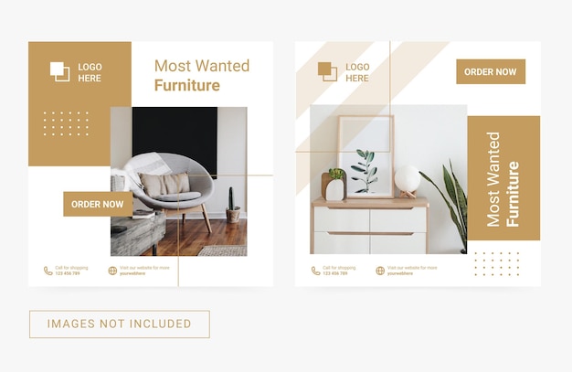 Vector social media template post for interior furniture