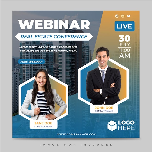 social media template for real estate online webinar