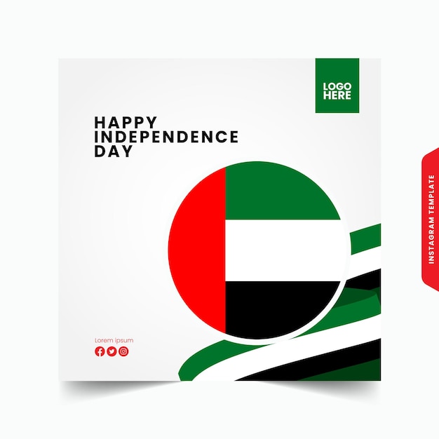 Social media template united arab emirates independence day