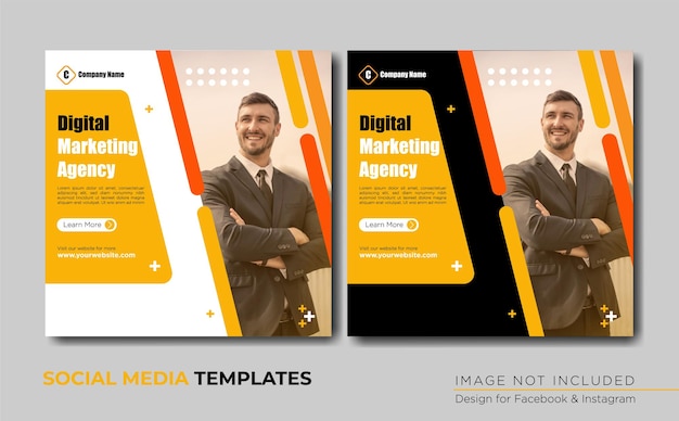 Social media template with abstract background