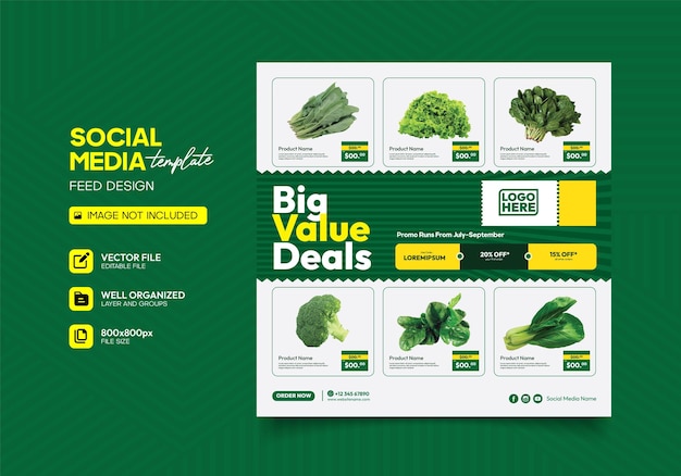 Social media template with big deal promo
