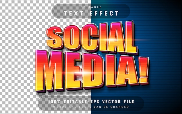 Social media text effect editable