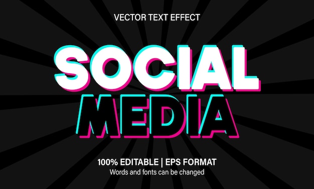 Vector social media text effect
