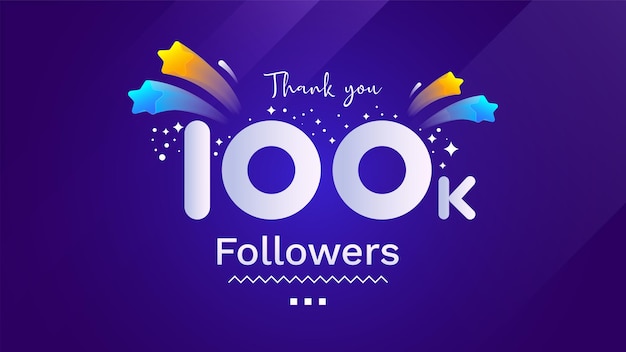 social media thank you followers design template thank you 100K followers