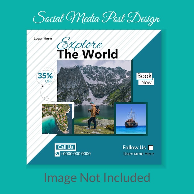 Vector social media travel design template