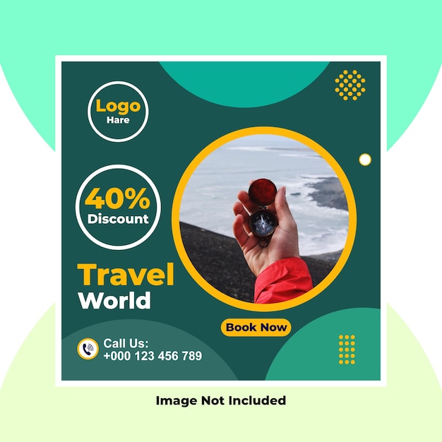 Vector social media travel poster