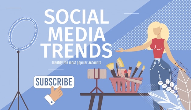 Social media trends flat vector landing page