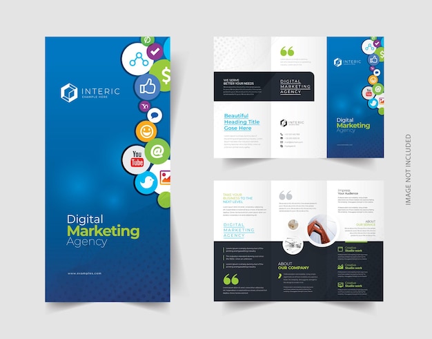 Vector social media trifold brochure