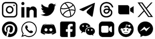 social media ui icon set