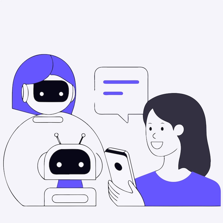 Vector social media use with ai robot