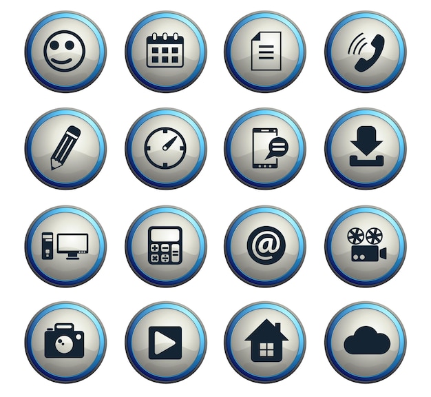 Social media vector icons for web and user interface design