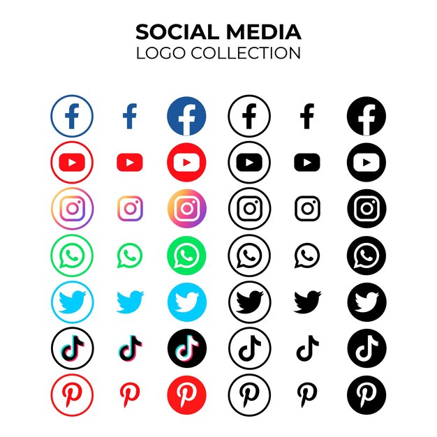 Vector social media vector logo collection