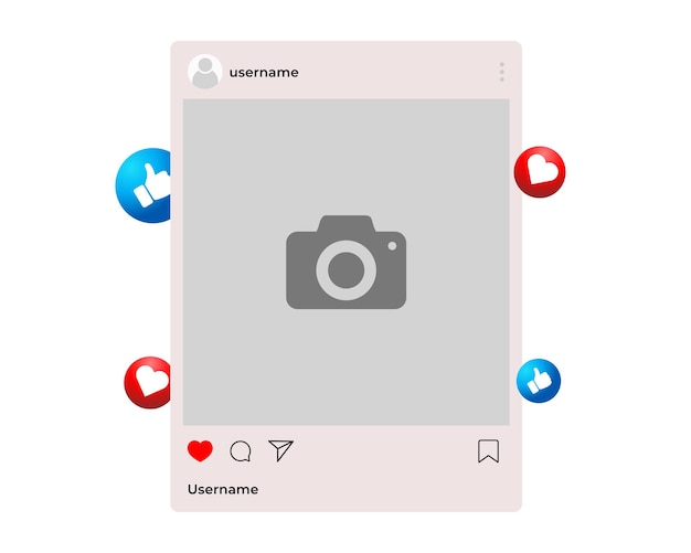 Social media vector mockup with icons